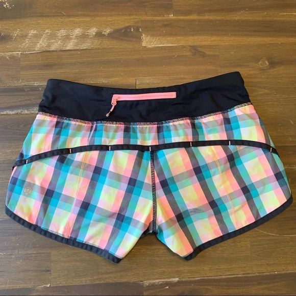 Lululemon Wee Wheezy Check Bleached Coral Cadet Blue/Black - Picture 2 of 6